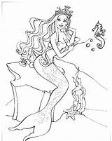 Barbie Mermaid Coloring Pages Princess H2o Printable Dolphin Girl Kids Sheet Realistic Drawing Queen Color Tale Sheets Print Getdrawings Mermaids sketch template