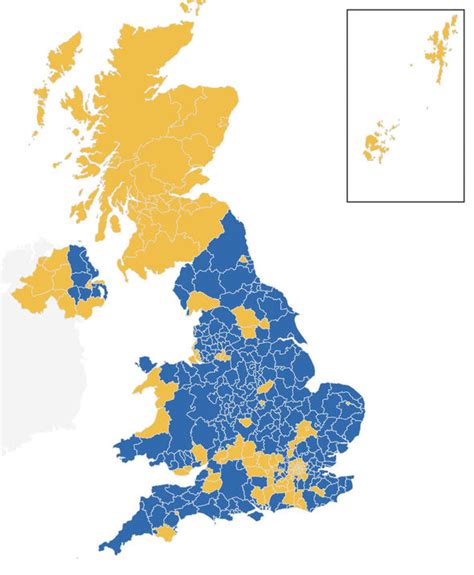 brexit vote map  years  independence referendum  voted  brexit uk news