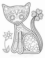Coloring Dead Pages Kids Thaneeya Muertos Dia Cat Los Color Skull Para Colorear Printable Adult Mcardle Book Drawings Halloween Colouring sketch template