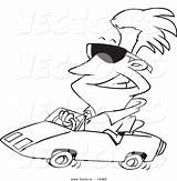 Cartoon Cool Driving Man Coloring Convertible Outline Shades Vector Wearing Drawing Pages Getdrawings Ron Leishman Graphic Royalty sketch template