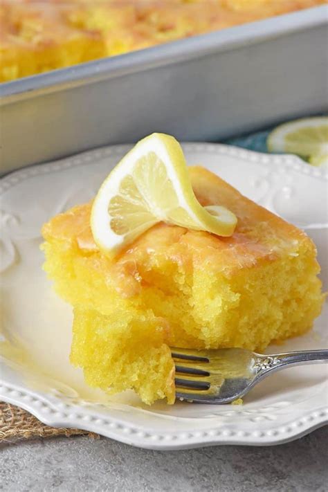 easy lemon poke cake  lemon glaze adventures  mel