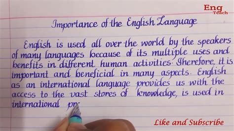 essay  importance  english language writing english writing