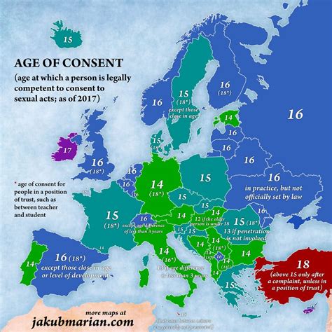 Age Of Consent For European Countries 2017 [1600 X 1600] Map Porn