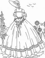 Embroidery Patterns Vintage Lady Pattern Southern Crinoline Belle Designs Choose Board Hand sketch template