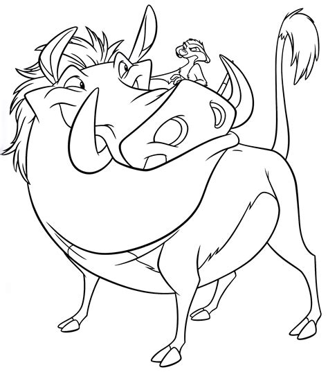 lion king pumba coloring pages