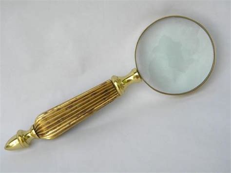 Vintage Brass Desk Magnifying Glass With 3 Lens