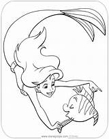 Ariel Coloring Flounder Pages Mermaid Little Disneyclips Disney Dancing sketch template