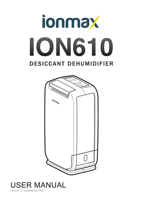 my publications ionmax ion610 desiccant dehumidifier user manual