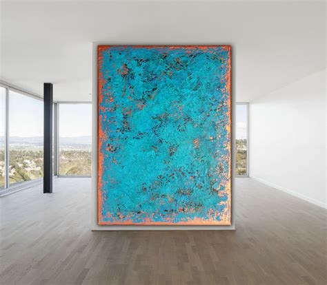 original abstract painting xlarge canvas art turquoise etsy