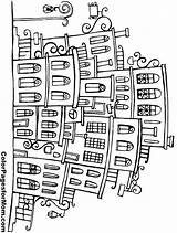 Coloring Pages City Adult Color Sheets Tall Colouring Books Colorpagesformom 3d sketch template
