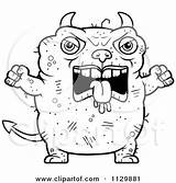 Angry Outlined Ugly Devil Clipart Cartoon Cory Thoman Coloring Vector 2021 sketch template