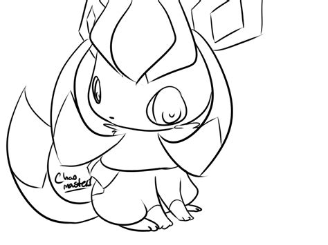 glaceon lineart  chaomaster  deviantart