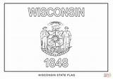 Wisconsin Flag Coloring State Pages Printable Bird Flags Drawing Popular Categories sketch template
