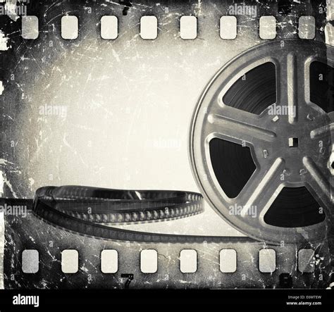 grunge  motion picture film reel  film strip vintage background stock photo alamy