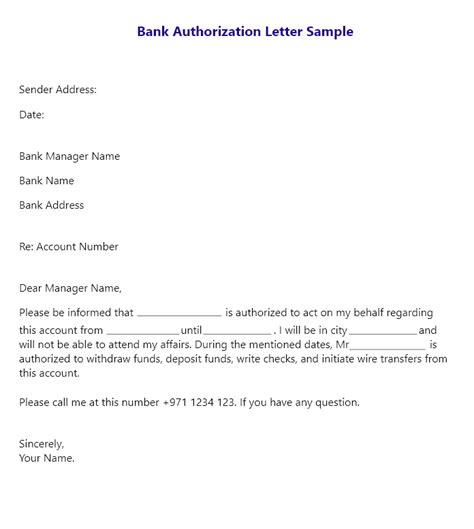 unbelievable info  sample  authorization letter  bank