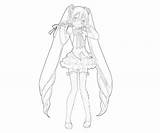 Coloring Miku Pages Anime Vocaloid Hatsune Line Related sketch template