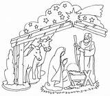 Nativity Creche Manger Jésus Coloringhome sketch template