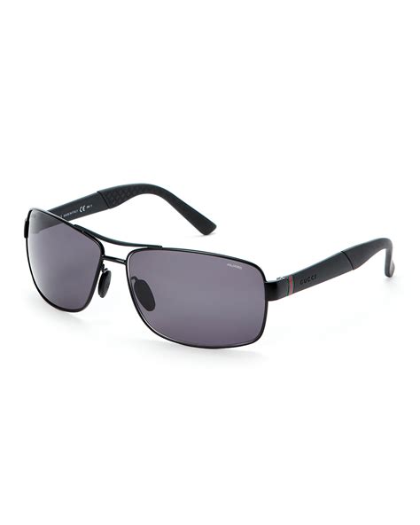 gucci black gg 2234 s navigator sunglasses for men lyst