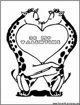 Coloring Pages Valentine Giraffe Funny Heart Giraffes Fun Color Cute Kids Printable Drawing Colouring Precious Moments Baby Animal Getcolorings Print sketch template