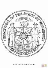 Wisconsin Seal Coloring State Pages Printable Categories sketch template