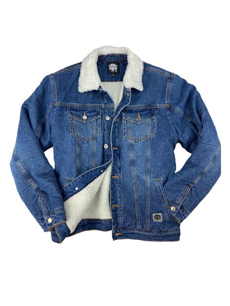 buffalo outdoors sherpa lined denim jacket