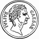 Coin Caesar Coins Coloring Ancient Roman Clipart Rome Pages Clip Gold Julius Medieval History Etc Para Money Roma Colorir Gif sketch template