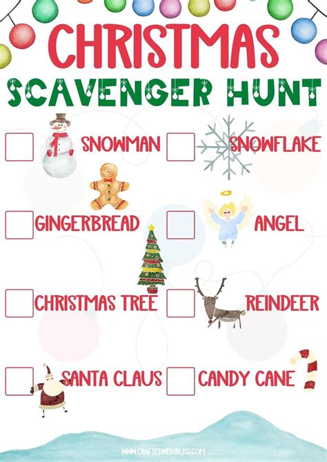 christmas scavenger hunt game printable christmas scavenger hunt game