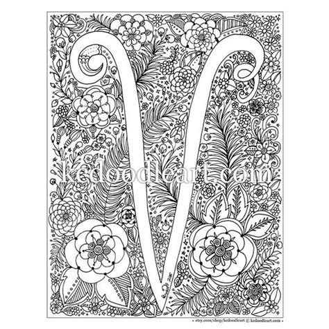 instant digital  letter  adult coloring page