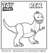 Rex Toy Story Coloring Dinosaurs sketch template