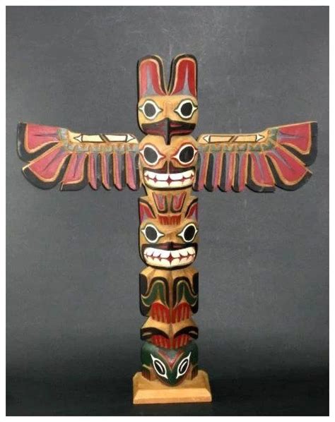 vintage artist signed northwest indian totem pole native american totem poles native american
