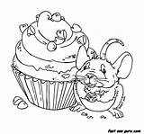 Muffin Mouse Coloring Eats Pages Book Print Desktop Right Background Set Click Save sketch template