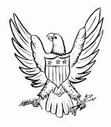 Eagle Coloring Pages American Olive Branch Arrows sketch template