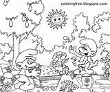 Coloring Village Pages Smurfs Smurf Kids Drawing House Printable Color Getdrawings Print Fun Sheets Teenagers Getcolorings Mushroom sketch template