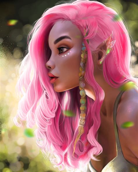 Pink Elf Tumblr Digitalart Digital Art Anime In 2020
