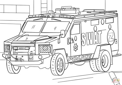 swat truck coloring page  printable coloring pages