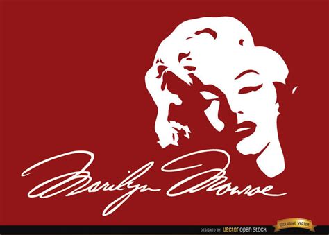 Marilyn Monroe Face Signature Background Vector Download