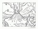 Coloring Volcano Kids Pages Popular sketch template