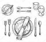Tisch Gedeckter Graphicriver Plates Serving Cutlery Malvorlagen Gratis sketch template