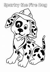 Coloring Dog Fire Pages Sparky Dalmatian Safety Clip Fireman Printable Week Prevention Color Kids Colouring Sheets Firefighter Clipart Hat Dalmation sketch template