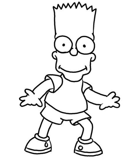 The Naughty Bart Simpson In The Simpsons Coloring Page Coloring Sun
