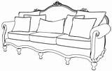 Coloring Furniture Sofa Antique Modern Pages sketch template