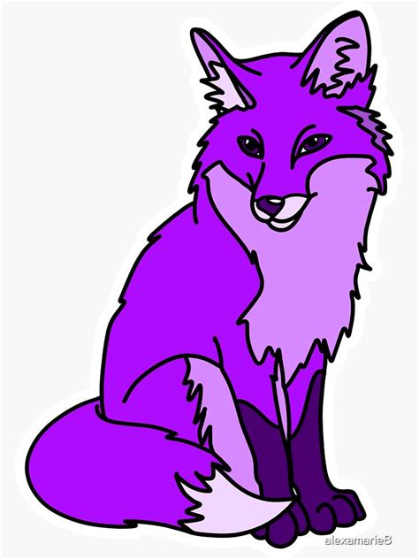 purple fox sticker  alexamarie redbubble