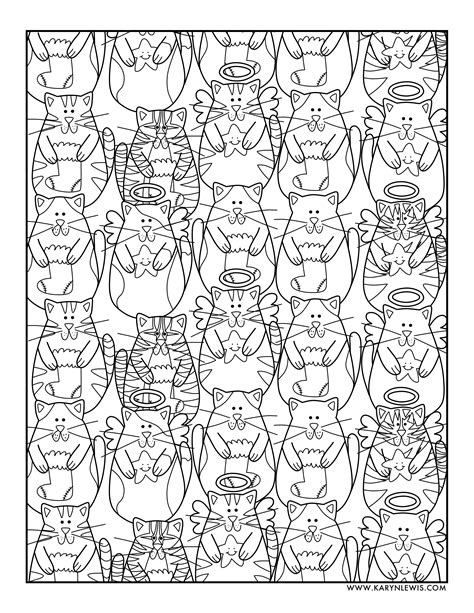 christmas cats  adult coloring page karyn lewis illustration