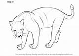 Panther Drawing Draw Step Animals Line Drawings Wild Cartoon Schwarzer Animal Zeichnen Zeichnung Panthers Drawingtutorials101 Zoo Pencil Zum Sketches Drawn sketch template