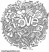 Coloring Doodle Pages Adults Valentines Printable Advanced Collage Adult Mandala Valentine Colouring Color Chemistry Doodles Kleurplaten Kids Flower Pdf Bestcoloringpagesforkids sketch template