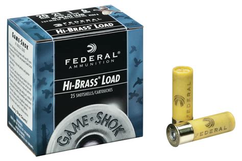 Federal 20 Gauge 2 3 4 Inch 1 Oz 6 Shot Game Shok Hi Brass Load 25 Box