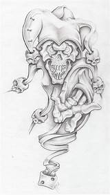 Joker Clown Jester Skulls Markfellows Chicano Tat Forearm Roses Paintingvalley Tattoodaze Lowrider sketch template