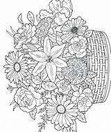 Hard Coloring Pages Flower Flowers Floral Getdrawings sketch template