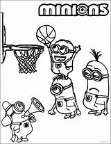Minion Coloring Pages Basketball Playing Sports Boys Choose Board sketch template