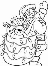 Claus Twinkling Weihnachten Gift Santas Sack Scribblefun Lights Weihnacht Babbo Colorir sketch template